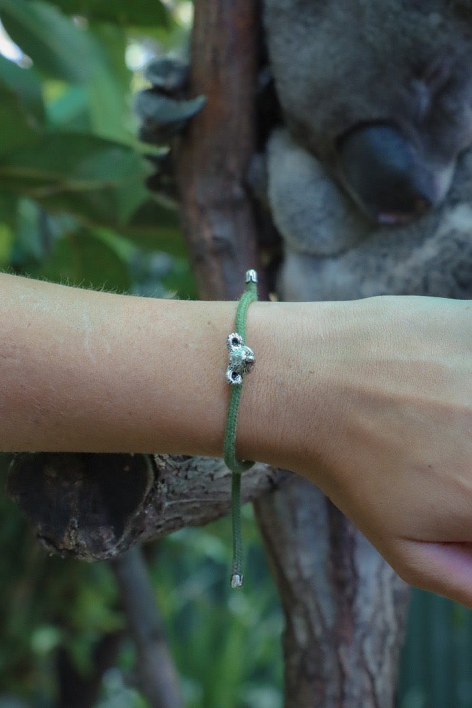 Green Guardian Koala Charm Bracelet Khaki