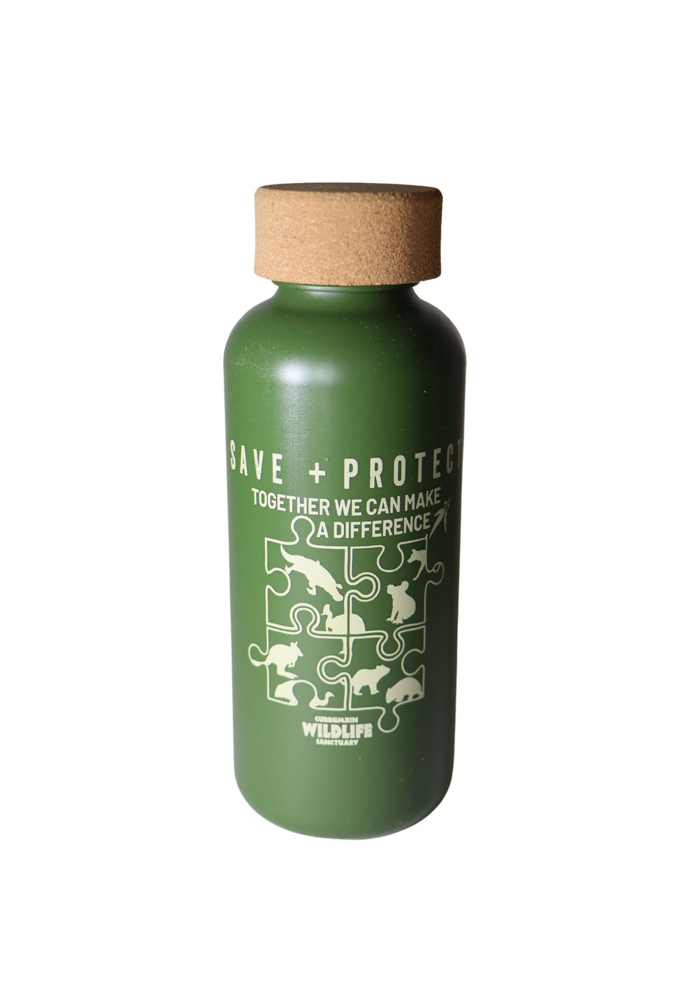 Drink Bottle 'Save + Protect' Green